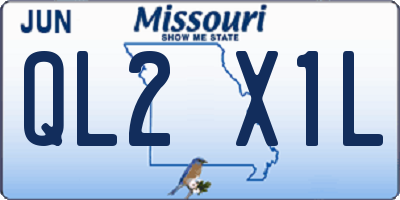 MO license plate QL2X1L