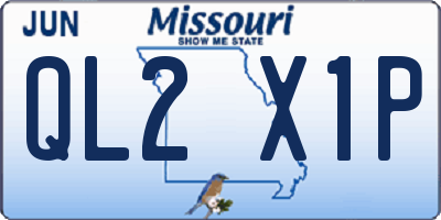 MO license plate QL2X1P