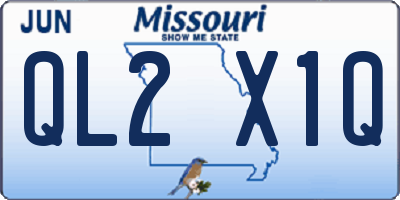 MO license plate QL2X1Q