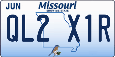 MO license plate QL2X1R