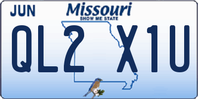 MO license plate QL2X1U