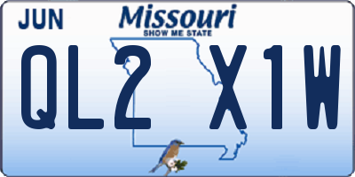 MO license plate QL2X1W