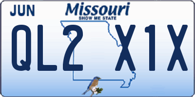 MO license plate QL2X1X