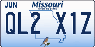 MO license plate QL2X1Z