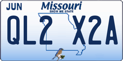 MO license plate QL2X2A