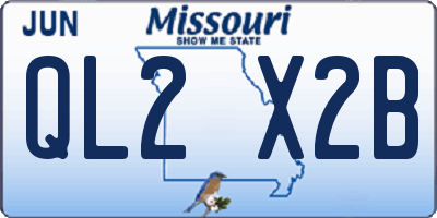 MO license plate QL2X2B