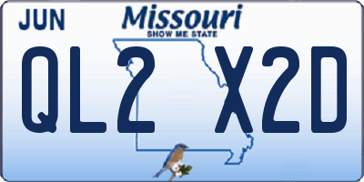 MO license plate QL2X2D