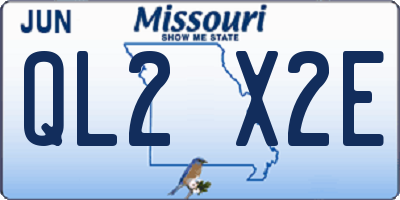 MO license plate QL2X2E