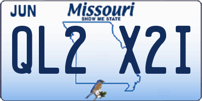 MO license plate QL2X2I