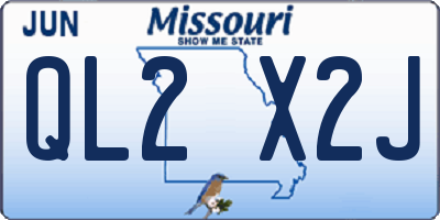 MO license plate QL2X2J