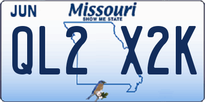 MO license plate QL2X2K
