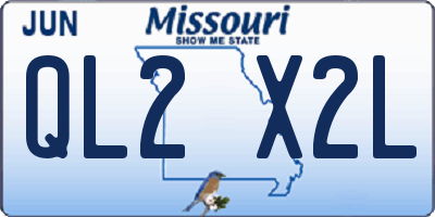 MO license plate QL2X2L