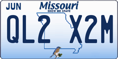 MO license plate QL2X2M