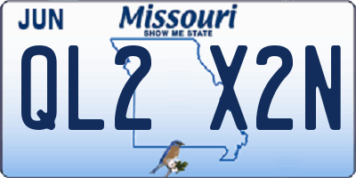 MO license plate QL2X2N