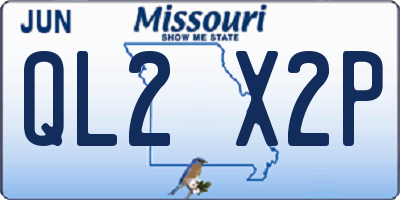 MO license plate QL2X2P