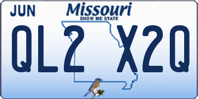 MO license plate QL2X2Q