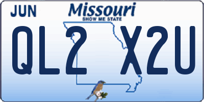 MO license plate QL2X2U
