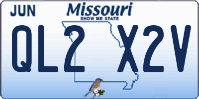 MO license plate QL2X2V