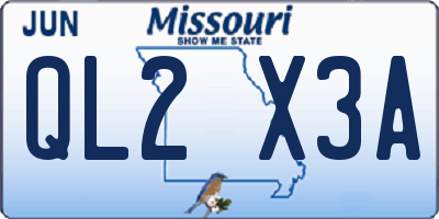 MO license plate QL2X3A