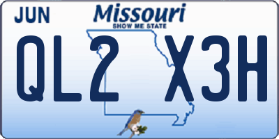 MO license plate QL2X3H