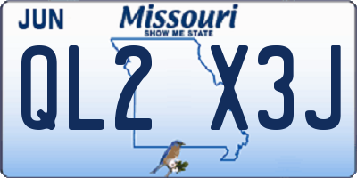 MO license plate QL2X3J