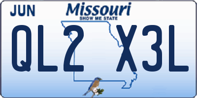 MO license plate QL2X3L