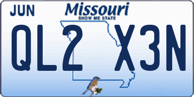 MO license plate QL2X3N