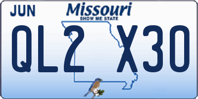 MO license plate QL2X3O