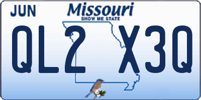 MO license plate QL2X3Q