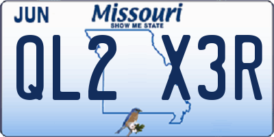 MO license plate QL2X3R