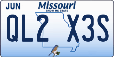 MO license plate QL2X3S