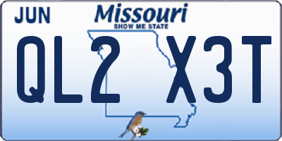 MO license plate QL2X3T