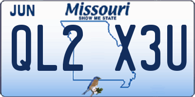 MO license plate QL2X3U