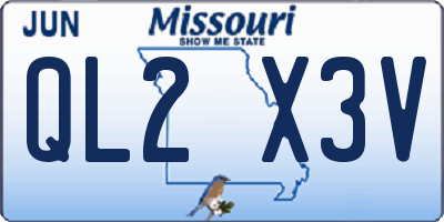 MO license plate QL2X3V