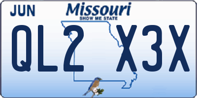 MO license plate QL2X3X