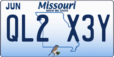 MO license plate QL2X3Y