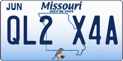 MO license plate QL2X4A