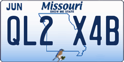MO license plate QL2X4B