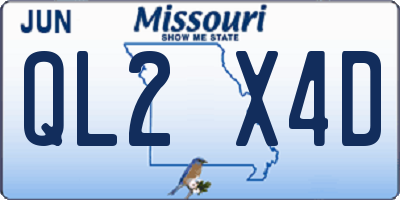 MO license plate QL2X4D