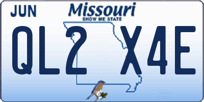 MO license plate QL2X4E