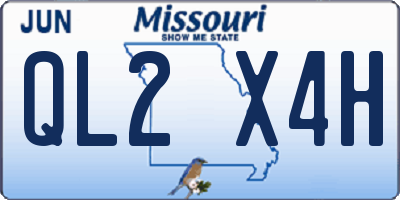 MO license plate QL2X4H