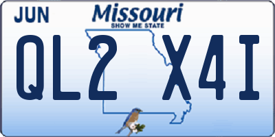 MO license plate QL2X4I