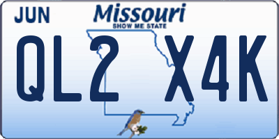 MO license plate QL2X4K