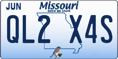 MO license plate QL2X4S