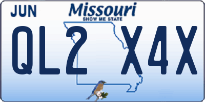 MO license plate QL2X4X