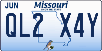 MO license plate QL2X4Y