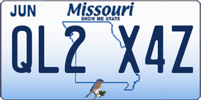 MO license plate QL2X4Z