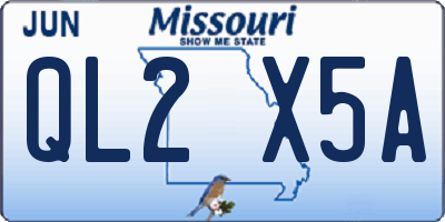 MO license plate QL2X5A
