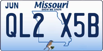 MO license plate QL2X5B