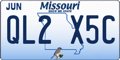 MO license plate QL2X5C